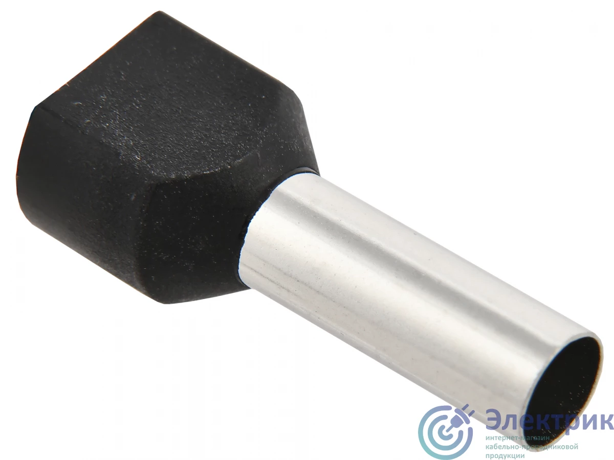 UTE10-D6-0-100 | Наконечник штыревой НШвИ 2х6-14 черный НГИ2 (100шт) IEK 