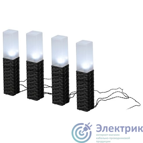 Б0062362 | Светильник садовый Ротанг высота 41см 4LED на солнечной батарее (уп.4шт) Эра 
