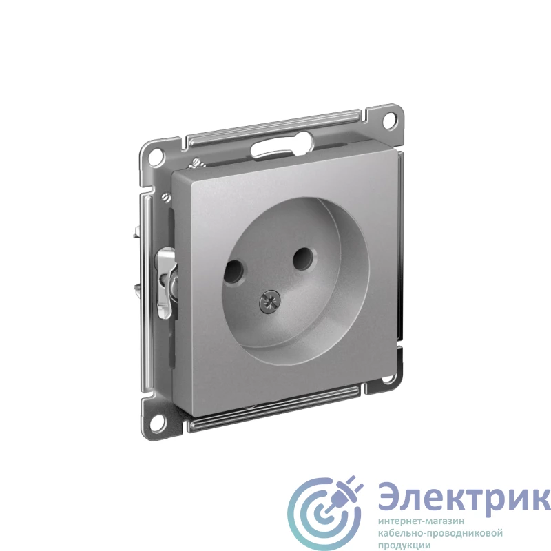 ATN000341 | Розетка 1-м СП AtlasDesign 16А IP20 без заземл. без защ. шторок механизм алюм. SE 