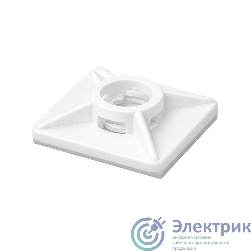 25467SR | База монтажная самоклеящаяся для двух хомутов 19х19 бел. (уп.100шт) DKC 
