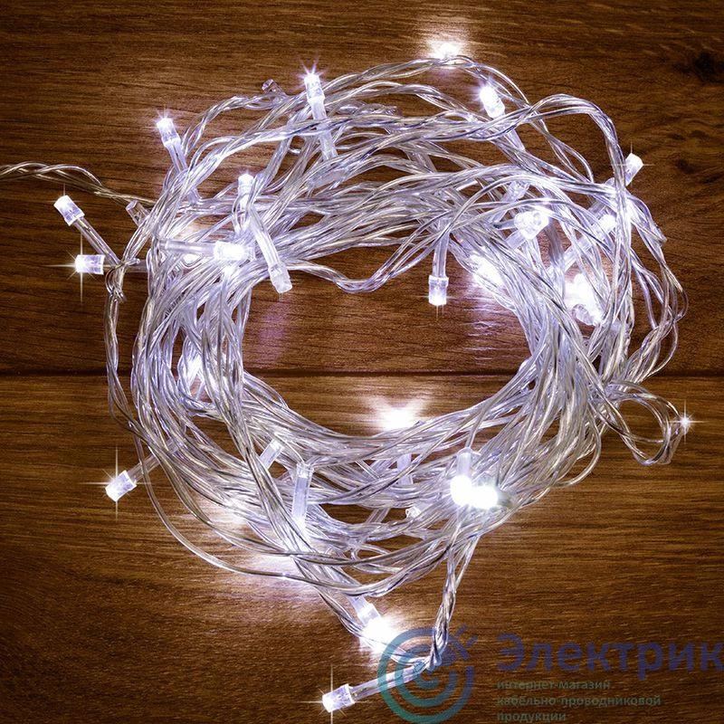 303-195 | Гирлянда светодиодная "Твинкл Лайт" 15м 120LED бел. 6.9Вт IP20 провод ПВХ прозр. Neon-Night 