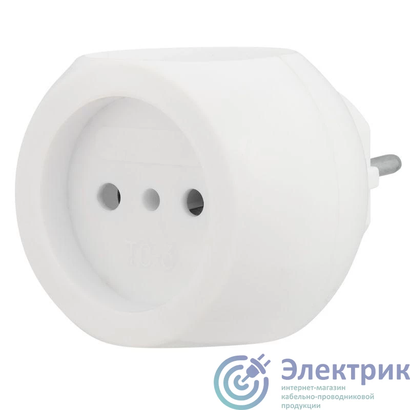 11-1063 | Разветвитель 3-м 6А IP20 Шар 220В бел. Rexant 