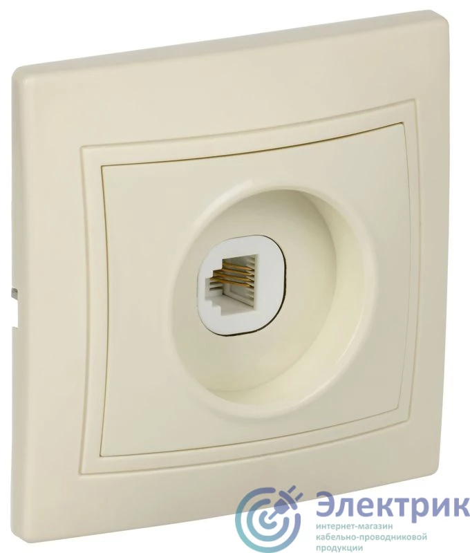 ETK10-K33-DM | Розетка телефонная 1-м СП Кварта РТ10-ККм IP20 крем. GENERICA 