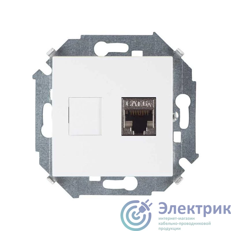 1591563-030 | Розетка компьютерная Simon15 RJ45 кат.6A AMP FTP бел. Simon