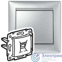 770141 | Розетка компьютерная 1-м СП Valena RJ45 ISDN/интернет 8 контакт. механизм алюм. Leg 