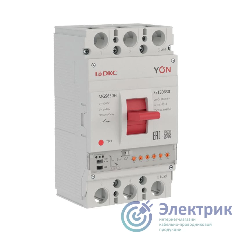 MGS630S-3ETS0630 | Выключатель автоматический 3п 252-630А 60кА MGS630S с электронным расцепителем ETS YON 