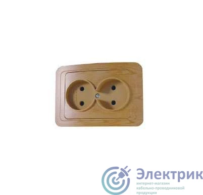 24217 | Розетка 2-м СП Mimoza N 16А IP20 без заземл. дуб/дуб Makel