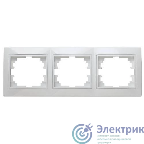 Б0027627 | Рамка 3-м СП Plano 1-503-01 гор. бел. Intro 