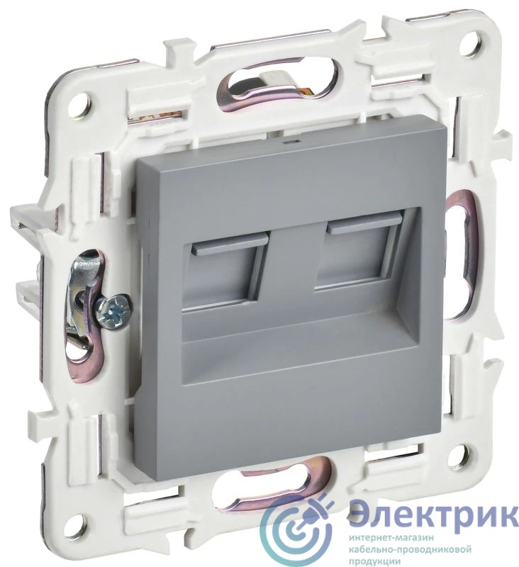 SK-K20-1-K03 | Розетка компьютерная двойн. RJ45 кат.5E SKANDY SK-K03Gr сер. IEK 