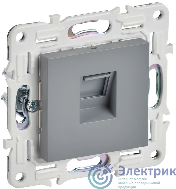 SK-K10-2-K03 | Розетка компьютерная RJ45 кат.6 SKANDY SK-K02Gr сер. IEK 