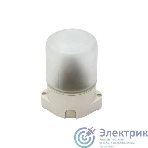 Б0048030 | Светильник для бани НББ 01-60-001 пласт/стекло прямой IP65 E27 max 60Вт 135х105х84 бел. ЭРА 