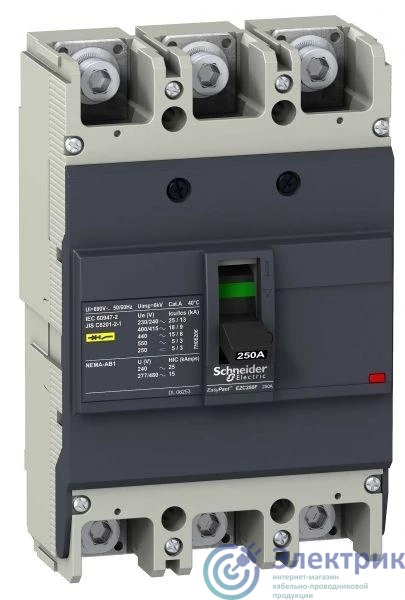 EZC250F3250 | Выключатель автоматический 3п 3т 250А 18кА EZC250F SchE