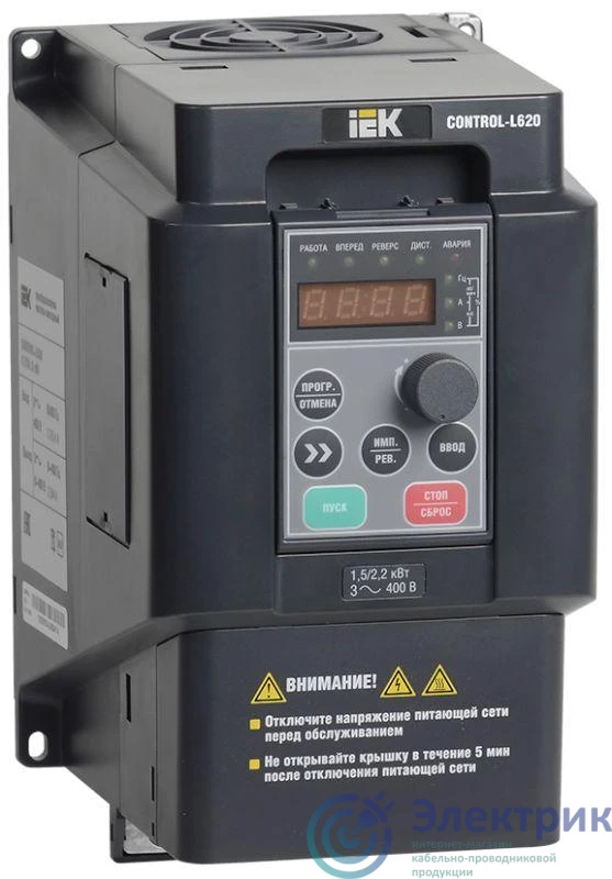 CNT-L620D33V022-004TE | Преобразователь частоты CONTROL-L620 380В 3ф 2.2-4кВт IEK 