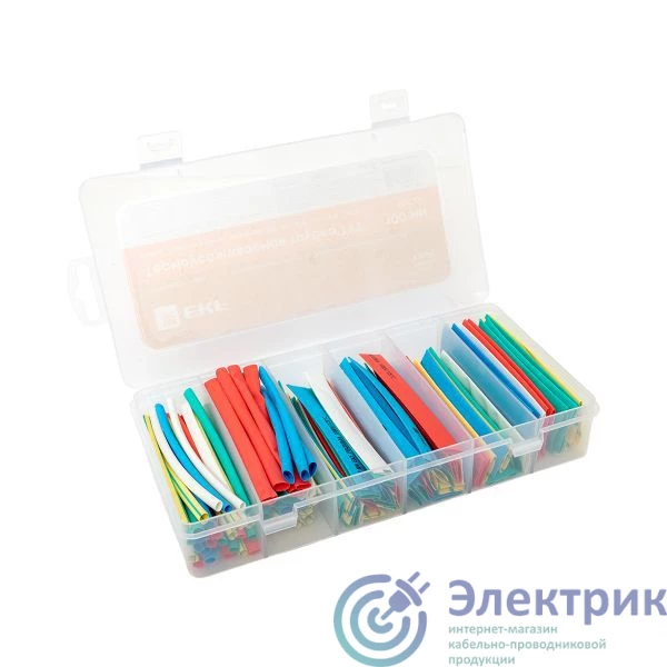 tut-n-5-r | Набор трубок термоусадочных ТУТ 4/2; 6/3; 8/4; 10/5; 12/6; 20/10 100мм бокс 5 цветов 105шт PROxima EKF