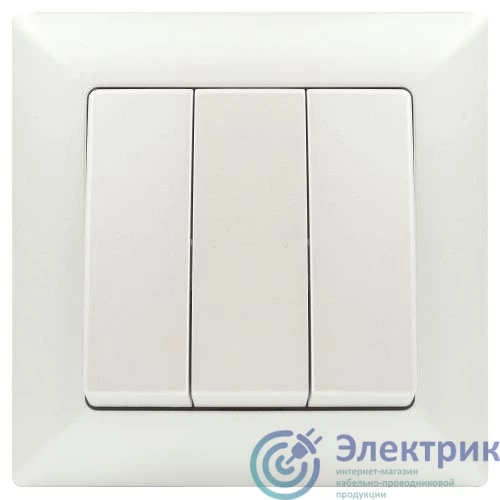 Б0053606 | Выключатель 3-кл. СП Solo 4-106-06 10А 250В IP20 перламутр Intro 