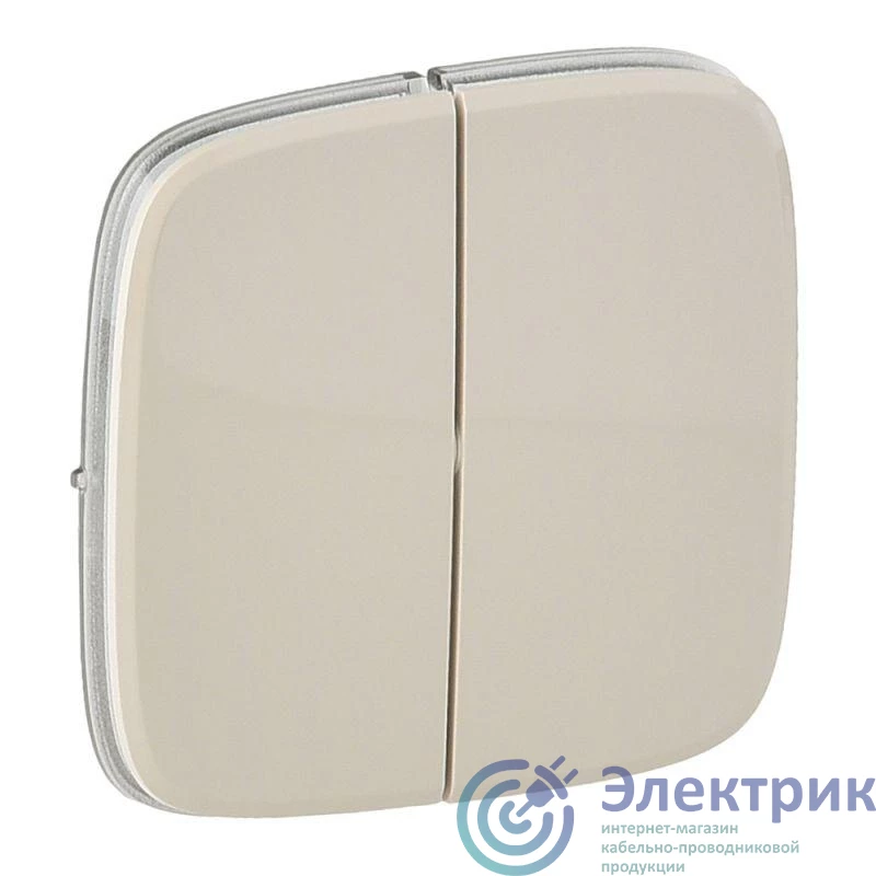 755026 | Панель лицевая Valena Allure для 2-кл. выкл. сл. кость Leg 
