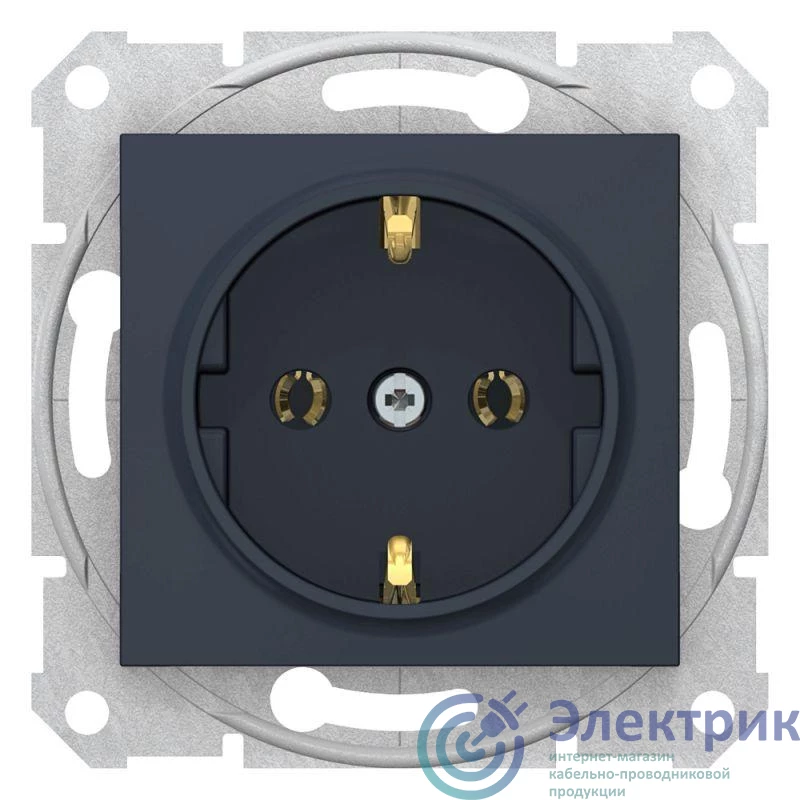 SDN3000570 | Механизм розетки 1-м СП Sedna 16А IP20 250В с заземл. без защ. шторок графит SchE 