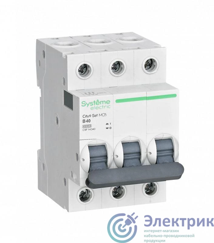 C9F14340 | Выключатель автоматический модульный 3п B 40А 4.5кА City9 Set 400В SE 