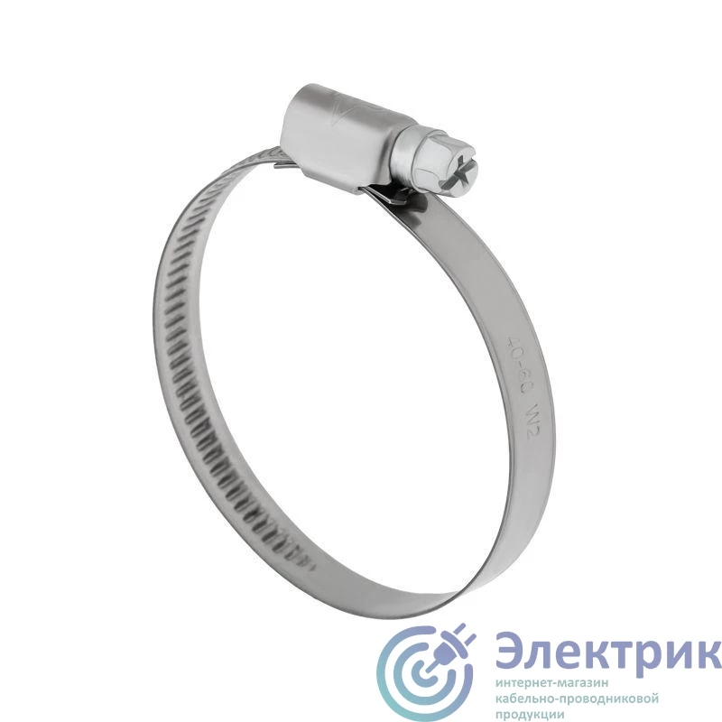 07-0740 | Хомут червячный 40-60/9-0.6мм нержавеющая сталь W2 (уп.50шт) Rexant