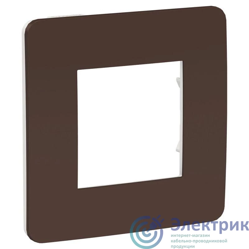 NU280216 | Рамка 1-м UNICA STUDIO шоколад/бел. SchE 