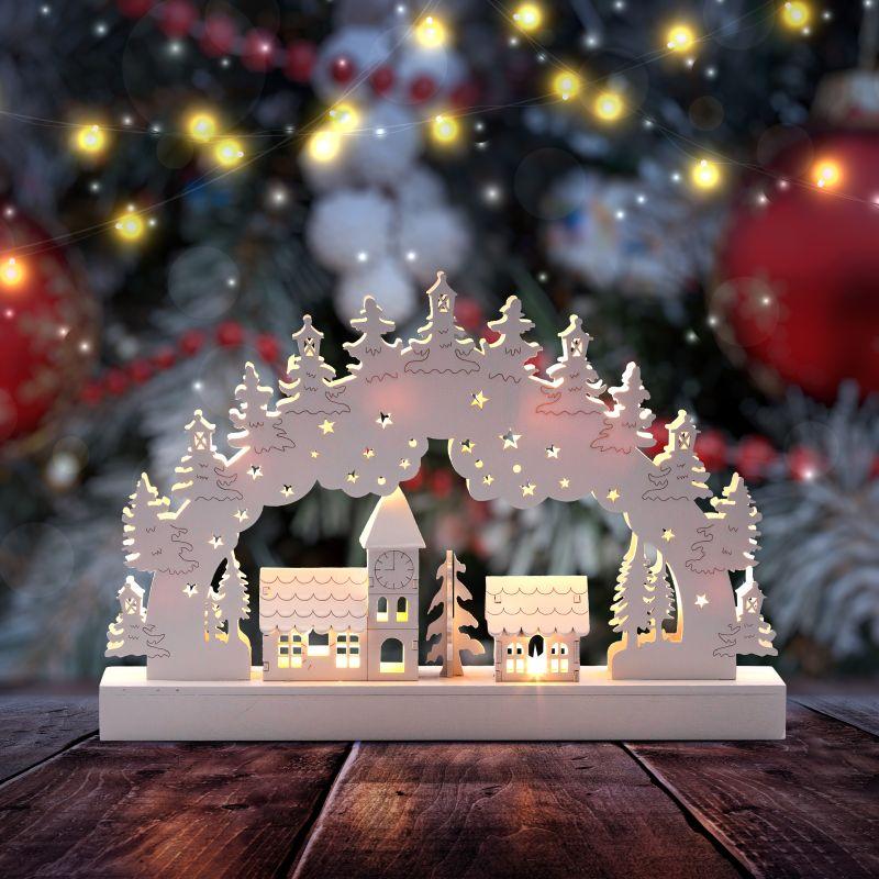 Светильник декоративный новогодний Зима 32х20см IP20 2хAA с подсветкой Эра Б0051929