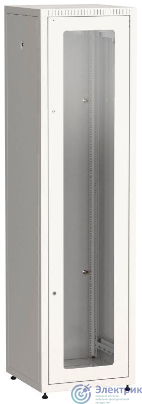 Шкаф сетевой LINEA E 33U 600х600мм стекл. передняя дверь задняя металлическая сер. ITK LE35-33U66-GM