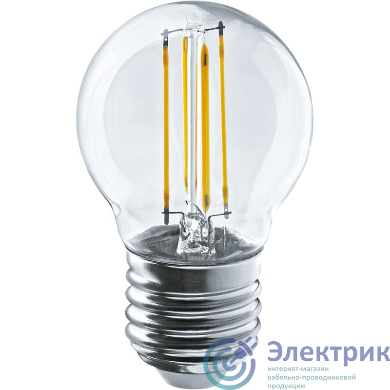 Лампа светодиодная филаментная 80 884 OLL-F-G45-12-230-2.7K-E27 12Вт шар прозрачная 2700К тепл. бел. E27 1200лм 220-240В ОНЛАЙТ 80884