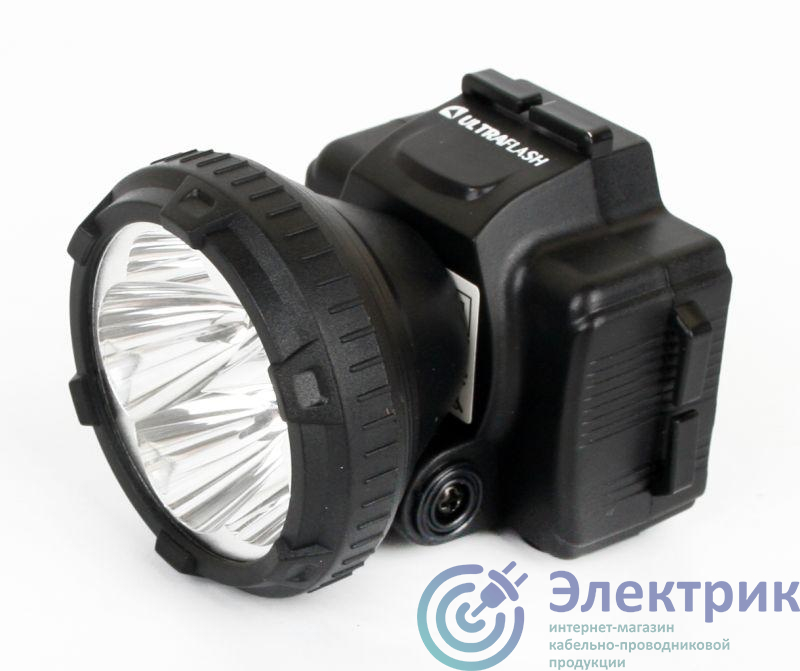 Фонарь аккумуляторный налобный LED5365 5LED 2 режима 220В пластик. черн. (бокс) Ultraflash 11648