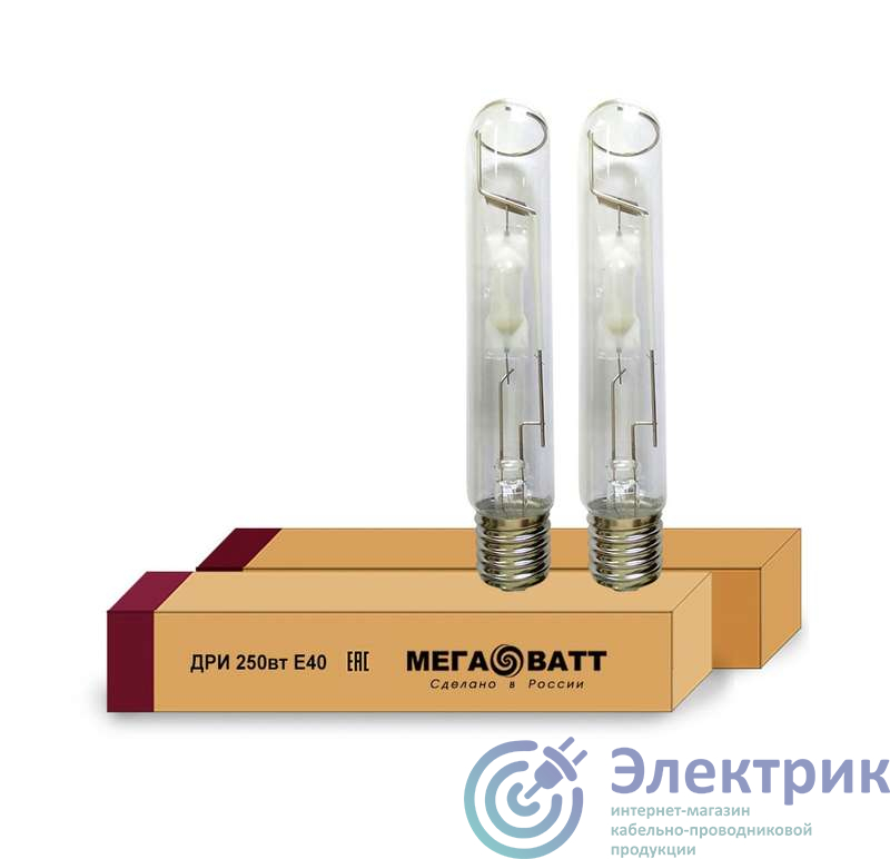 Лампа газоразрядная металлогалогенная ДРИ 250/4000К E40 (25) МЕГАВАТТ 02966