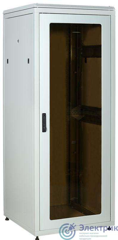 Шкаф сетевой LINEA N 28U 800х800мм стекл. передняя дверь задняя металлическая сер. ITK LN35-28U88-GM