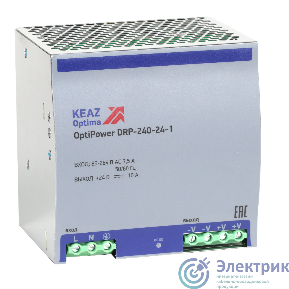 284549 | Блок питания OptiPower DRP-240-24-1 КЭАЗ