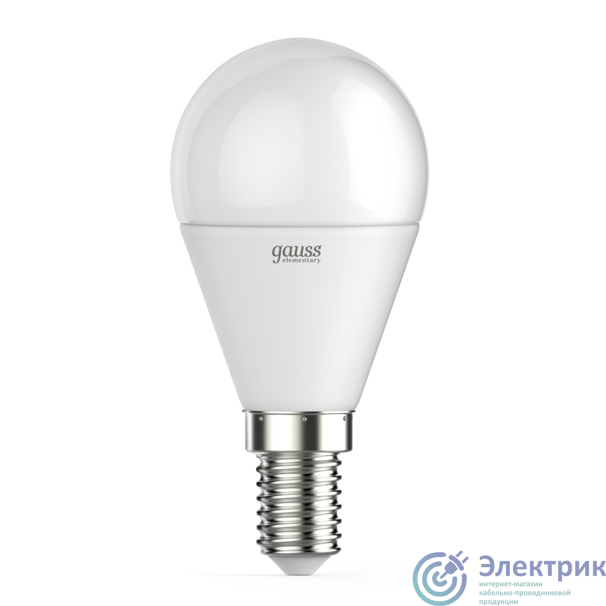 53132 | Лампа светодиодная LED 12 Вт 950 лм 6500К AC180-240В E14 шар P45 холодная Elementary GAUSS 