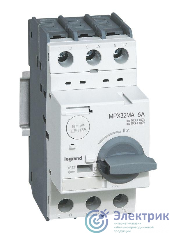 Выключатель автоматический для защиты двигателя 0.63А 100кА MPX3 T2MA Leg 417343