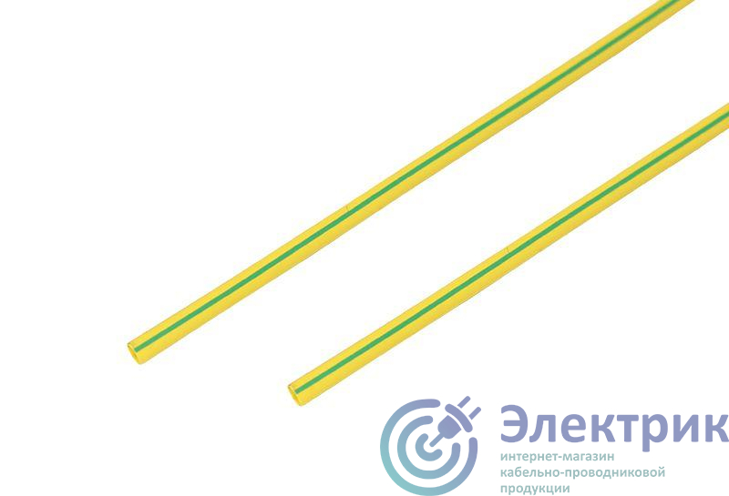 Трубка термоусадочная 3.0/1.5 1м желт./зел. REXANT 20-3007