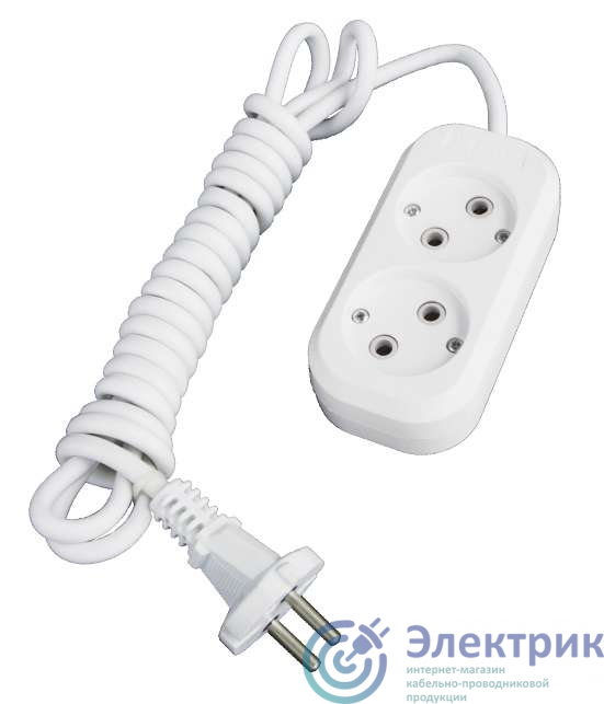 Удлинитель 2х5м без заземл. 10А IP20 Е-202 ПВС 2х0.75 АБС-пластик UNIVersal 9631961