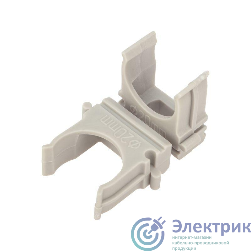 28-0120-4 | Держатель для труб (клипса) d20мм сер. (уп.10шт) Rexant