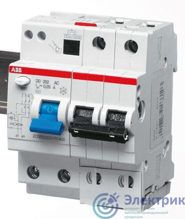 Выключатель автоматический дифференциального тока 2п C 20А 30мА тип AC 6кА DS202 4мод. ABB 2CSR252001R1204