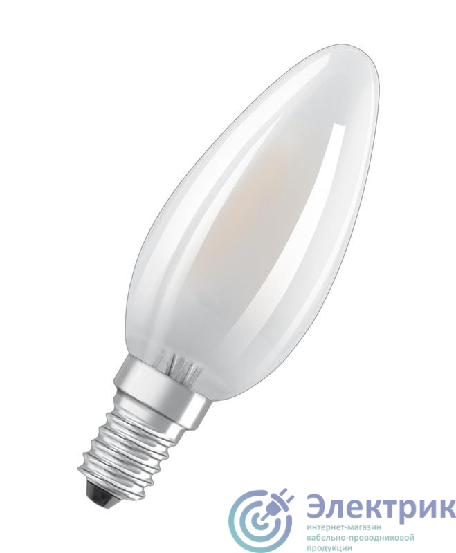 Лампа светодиодная филаментная LED SUPERSTAR+ CL B GL FR 40 dim 3.4W/927 3.4Вт 2700К тепл. бел. E14 470лм B угол пучка 300град. 220-240В диммир. (замена 40Вт) матов. стекло OSRAM 4058075602779