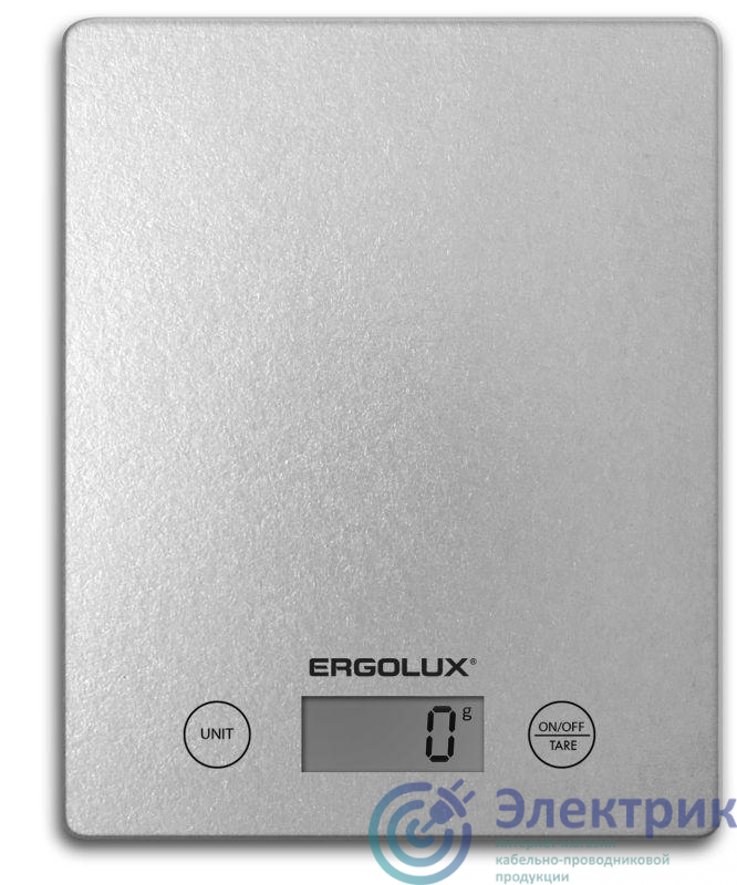 Весы кухонные ELX-SK02-С03 до 5кг 195х142мм сер. Ergolux 13600