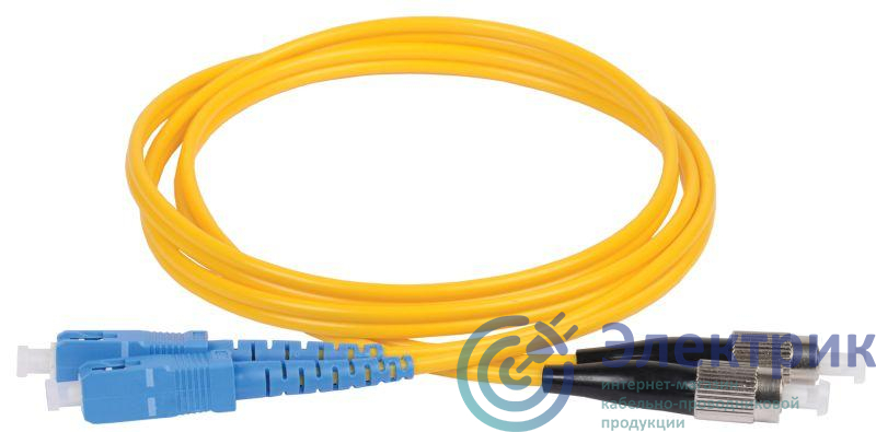Патч-корд оптический коммутационный переходной для одномодового кабеля (SM); 9/125 (OS2); SC/UPC-FC/UPC; двойного исполнения (Duplex); LSZH (дл.2м) ITK FPC09-SCU-FCU-C2L-2M