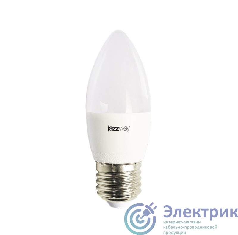 Лампа светодиодная PLED-LX 8Вт C37 свеча 5000К холод. бел. E27 JazzWay 5028562