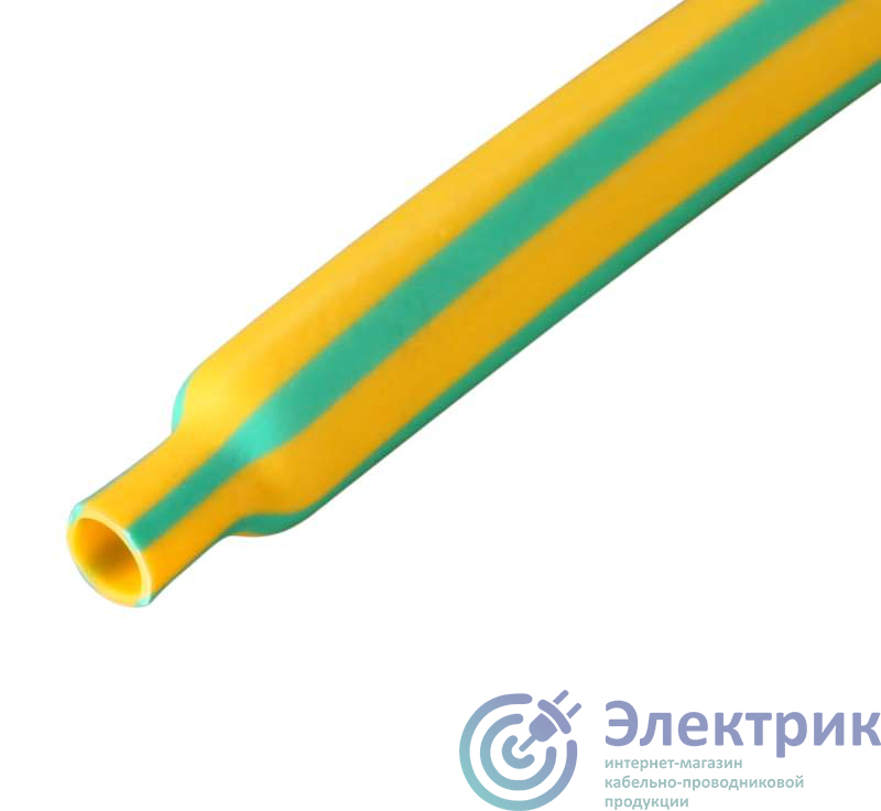 Трубка термоусадочная ТУТнг-LS-12/6 желт./зел. (уп.100м) КВТ 60107