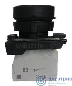 Выключатель кнопочный КМЕ 4611м УХЛ2 1но+1нз цилиндр IP65 зел. Электротехник ET011531