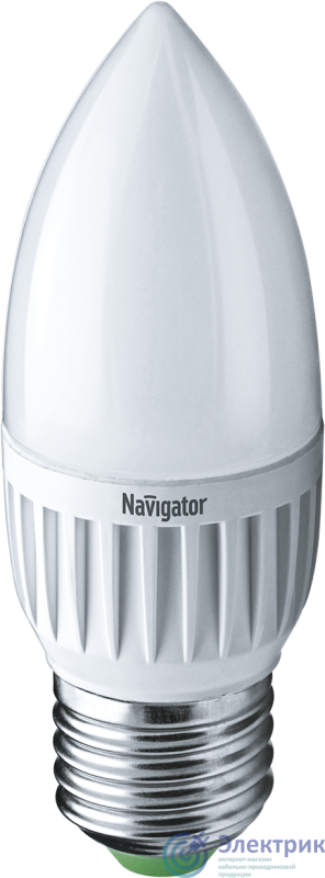 Лампа светодиодная 94 481 NLL-P-C37-5-230-2.7K-E27-FR 5Вт свеча 2700К тепл. бел. E27 330лм 176-264В Navigator 94481