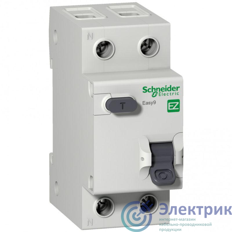 Выключатель автоматический дифференциального тока 2п (1P+N) C 10А 30мА тип AC 4.5кА EASY9 2мод. SchE EZ9D34610