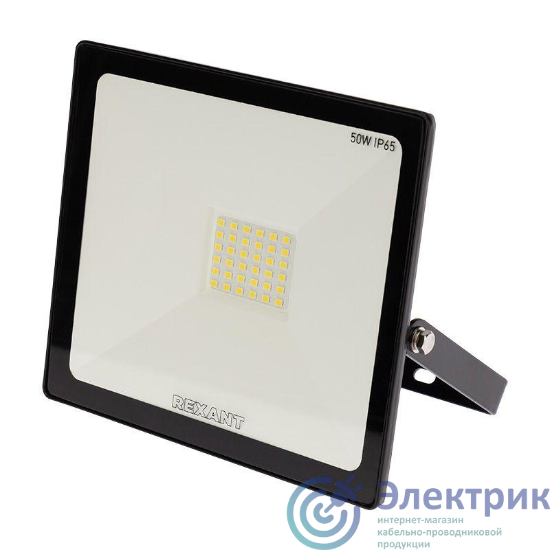 Прожектор светодиодный 50Вт 200-260В IP65 4000лм 6500К хол. бел. Rexant 605-004