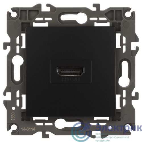 Б0034336 | Розетка 14-3114-05 HDMI Elegance антрацит ЭРА