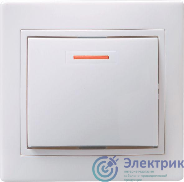 Выключатель 1-кл. СП Кварта 10А IP20 ВС10-1-1-КБ с индикацией бел. IEK EVK11-K01-10-DM