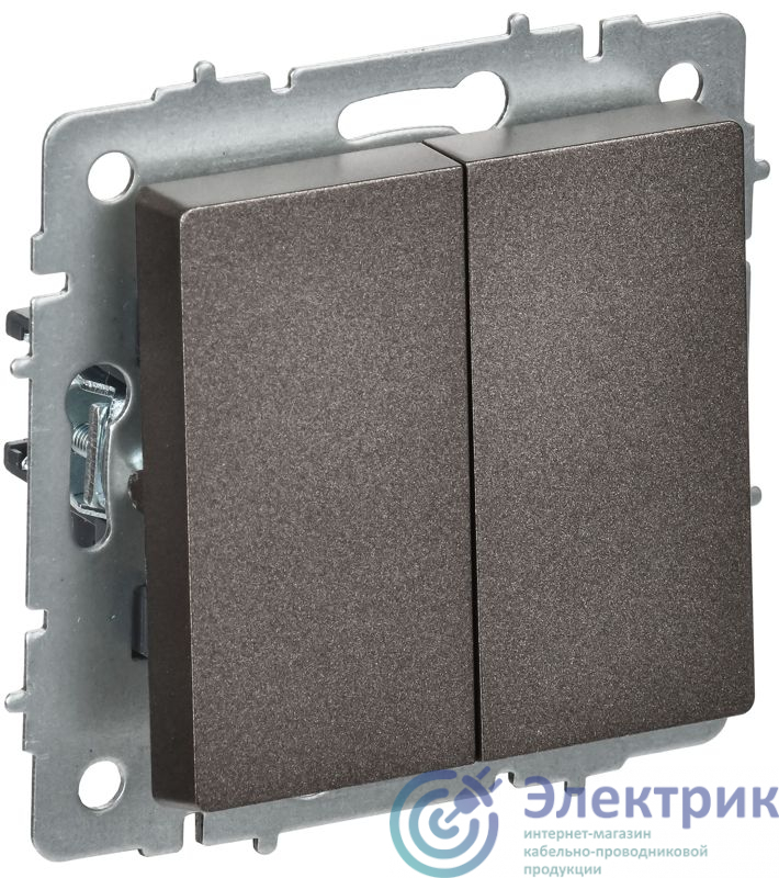 BR-V23-0-10-K45 | Выключатель перекрестный 2-кл. СП BRITE ВС10-2-3-БрТБ 10А механизм бронза IEK 