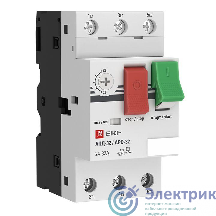 Выключатель автоматический для защиты двигателя АПД-32 0.16-0.25А EKF apd2-0.16-0.25